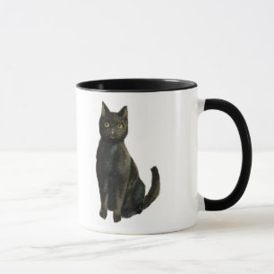 Taza Gato negro pasado de moda de Halloween