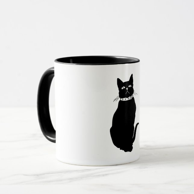 Taza Gato negro vintage (Anverso izquierdo)