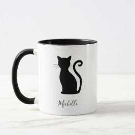 Taza Gato negro y blanco adorable