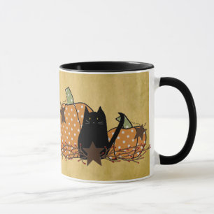 Taza Gato negro y calabazas