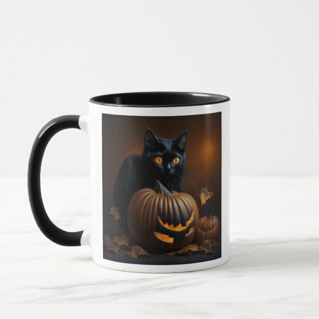 Taza Gato Negro y Jack-O-Lantern (Izquierda)