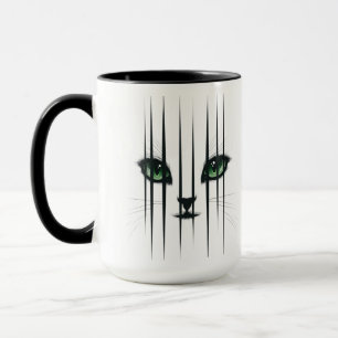 Taza Gato Ojos Verdes Grandes Amante Gatos Moderna