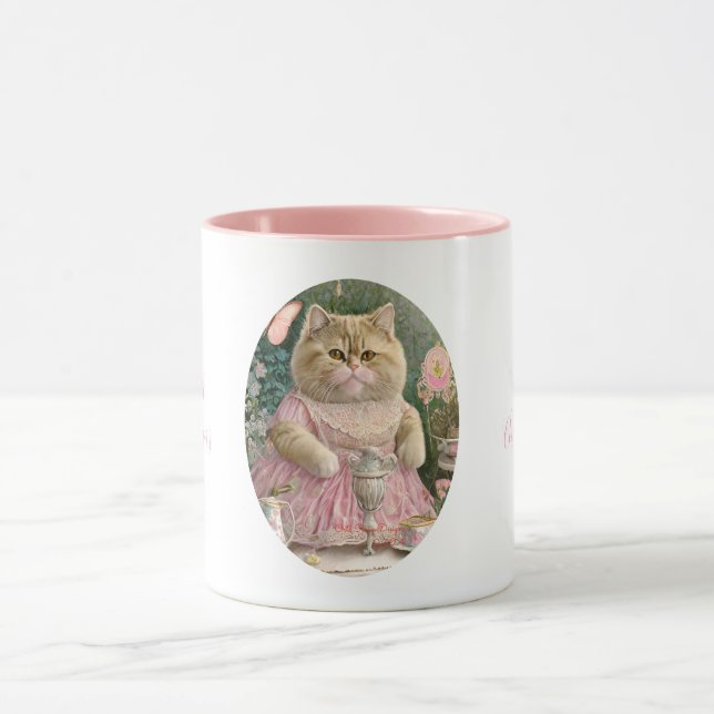 Taza gato persa lindo de Navidad (Centro)