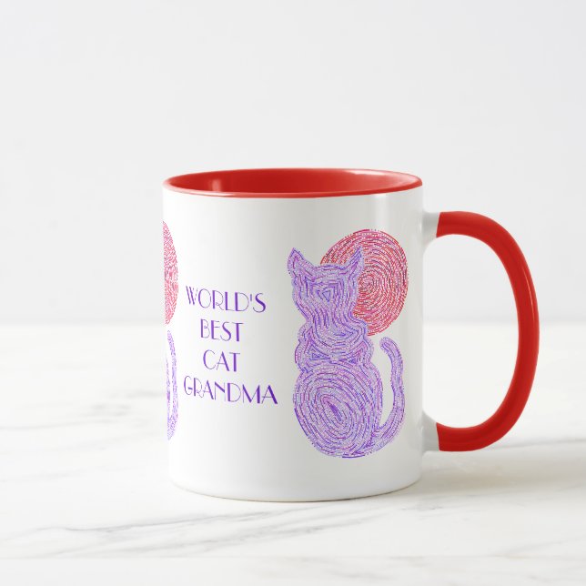 Taza Gato púrpura de Z y abuela del gato de los mundos (Derecha)