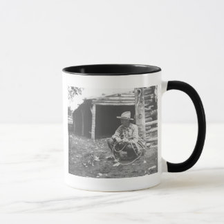 Taza Gato que come fuera de un café Can.