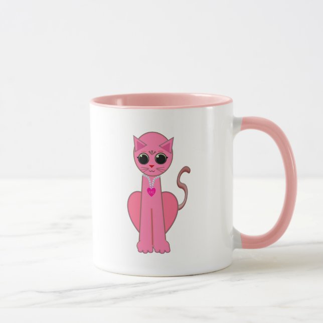 Taza Gato rosa lindo (Derecha)