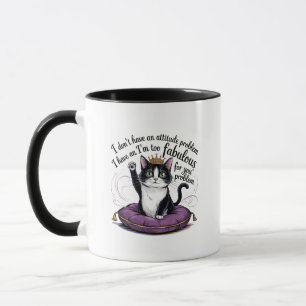 Taza Gato sarcasmo problema de actitud divertido