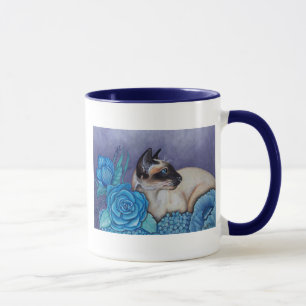Taza Gato siamés de punto de chocolate