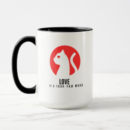 Taza Gato Silueta Amor Luminoso