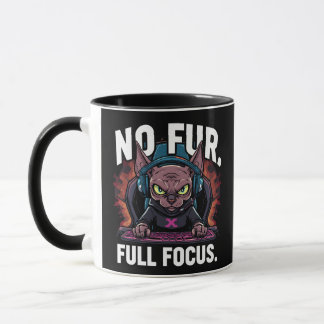 Taza Gato Sphynx Gamer Arte de Total Concentración