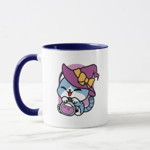 Taza Gato Tabby de Halloween – Sombrero de Bruja y Arte