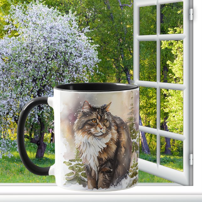 Taza Gato Tabby De Mono Marrón Y Blanco (Subido por el creador)