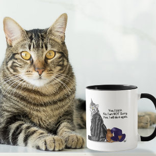 Taza Gato Tabby Desafiante Sin Remordimientos Divertido