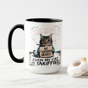 Taza Gato This Is Fine – Humor Navideño con un Giro 🎁�
