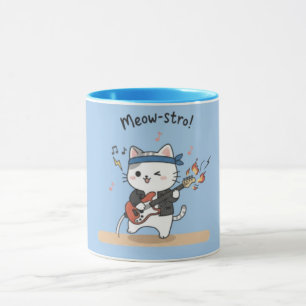 Taza Gato Tocando Guitarra Música Divertida