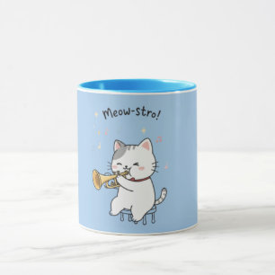 Taza Gato Trompeta Divertido – Jazz Felino Adorable 