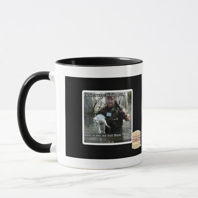 Taza Gato y arma mojados (Izquierda)