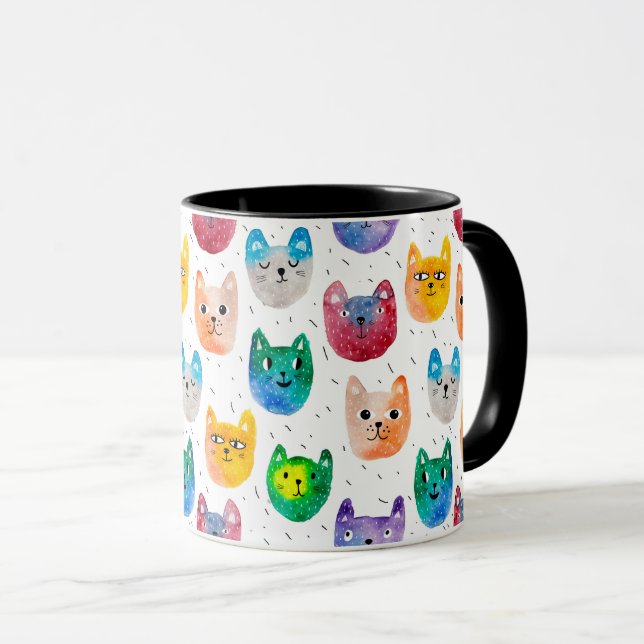 Taza Gatos acuarelas y amigos (Anverso derecho)