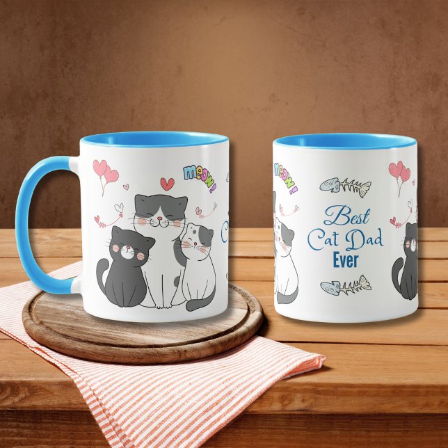 Taza Gatos Adorables miembran con el mejor padre del ga (Subido por el creador)