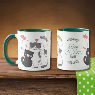 Taza Gatos Adorables se miembran con el corazón mejor m
