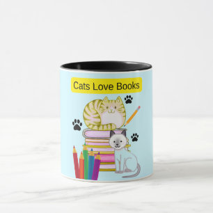 Taza Gatos Aman Los Libros