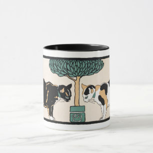 Taza Gatos bajo un árbol