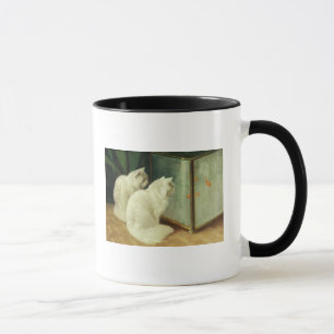 Taza Gatos blancos que miran el Goldfish