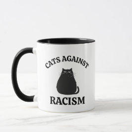Taza Gatos Contra el Racismo: Humor Político Divertido