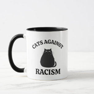 Taza Gatos contra el Racismo: Humor Político Gracioso, 