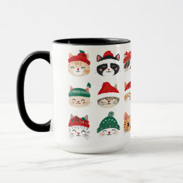 Taza Gatos cortos en Gorras Navidades