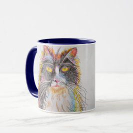 Taza Gatos de dibujos de gatos de tuxedo