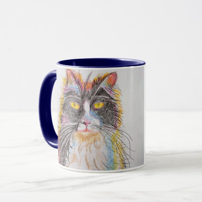 Taza Gatos de dibujos de gatos de tuxedo (Anverso izquierdo)