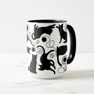 Taza Gatos de juego y siluetas yarn
