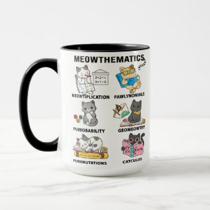 Taza Gatos de Matemáticas divertidas para amantes de la