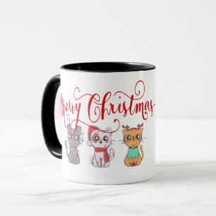 Taza gatos de Navidad