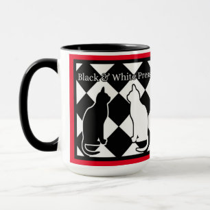 Taza Gatos de prensa en blanco y negro