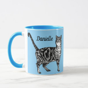 Taza Gatos de Tabby Gatos gatos luz Chicas azules Nombr