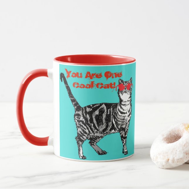 Taza Gatos de Tabby rayados Eres Un Gato De Guay (Con donut)