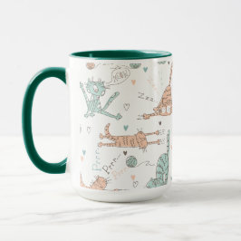 Taza Gatos divertidos en un estilo lindo