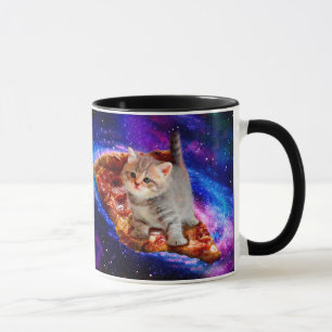 Taza Gatos en pizza espacial