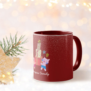 Taza Gatos festivos y presenta Navidades rojos de Navid