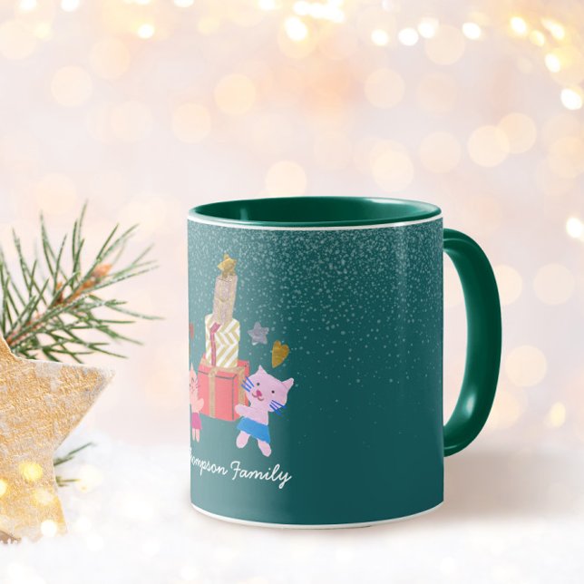 Taza Gatos festivos y regalos Navidades verdes de Navid (Subido por el creador)