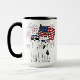 Taza Gatos geniales patrióticos