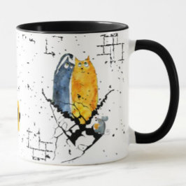 TAZA GATOS GRUNGE EN LA RAMA