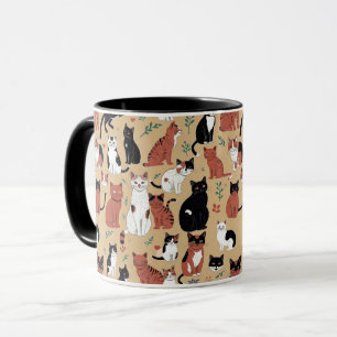 Taza Gatos juguetones en un fondo tan morboso