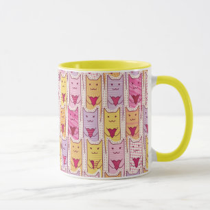 Taza Gatos lindos con los corazones cariñosos