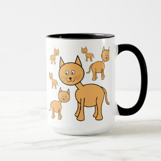 Taza Gatos lindos del jengibre.  Historieta del gato