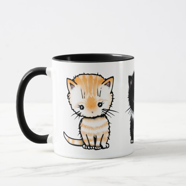 Taza Gatos Lindos Naranja Tabby Esmoquin Gris Tabby (Izquierda)