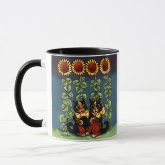 Taza Gatos Louis Wain en el jardín del girasol