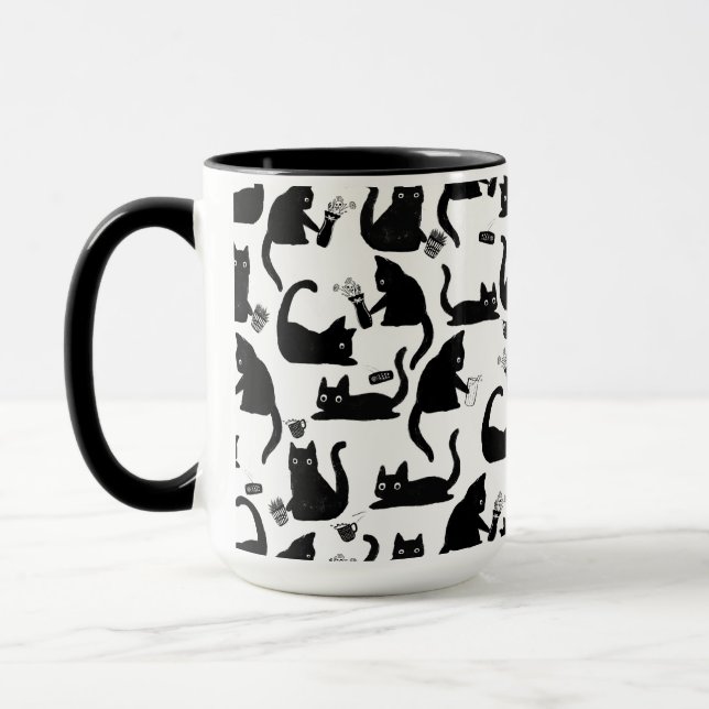Taza Gatos malos golpeando a las cosas (Izquierda)
